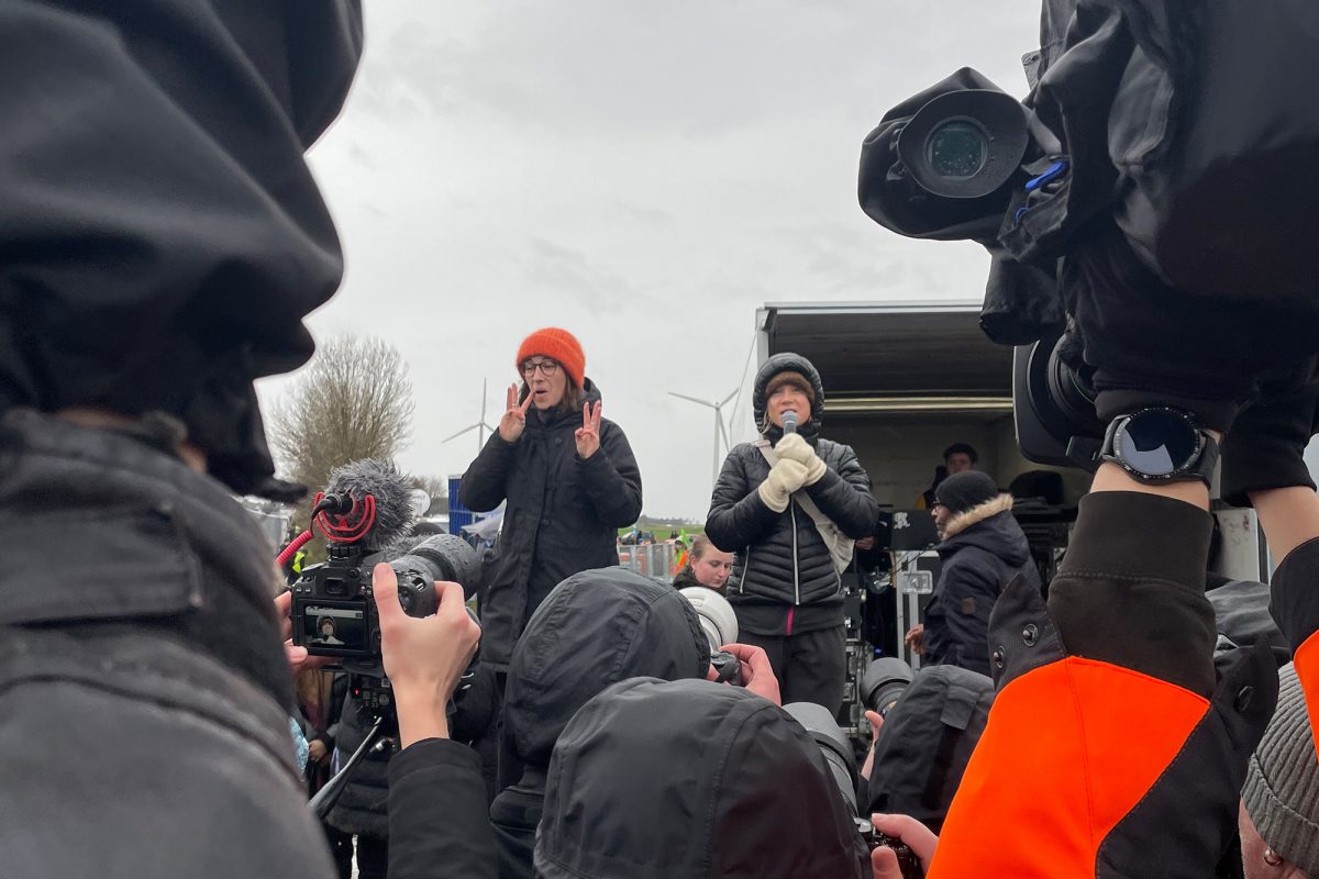 Greta Thunberg in Lützerath (Bild: Raffaela Schaus/BRF)