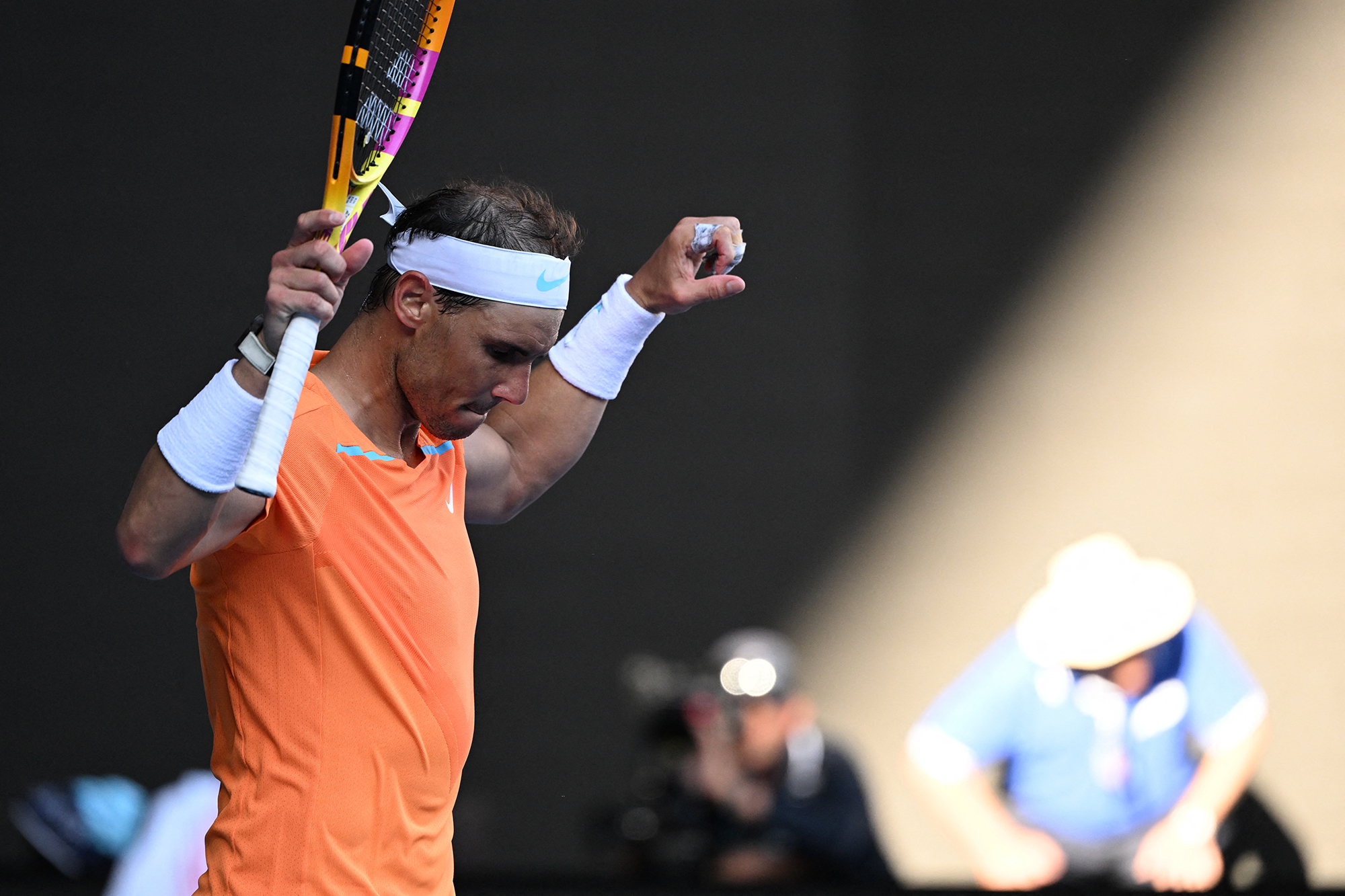 Der Spanier Rafael Nadal jubelt nach seinem Sieg gegen den Briten Jack Draper am ersten Tag der Australian Open (Bild: William West/AFP)