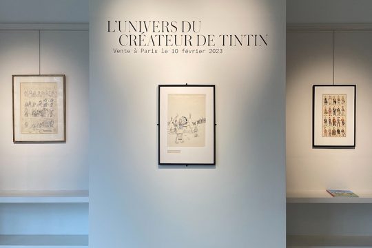 Die Original-Zeichnung für das Cover von "Tim und Struppi in Amerika" wird bei Artcurial versteigert (Bilder: © Artcurial/Hergé/TintinImaginatio 2023)