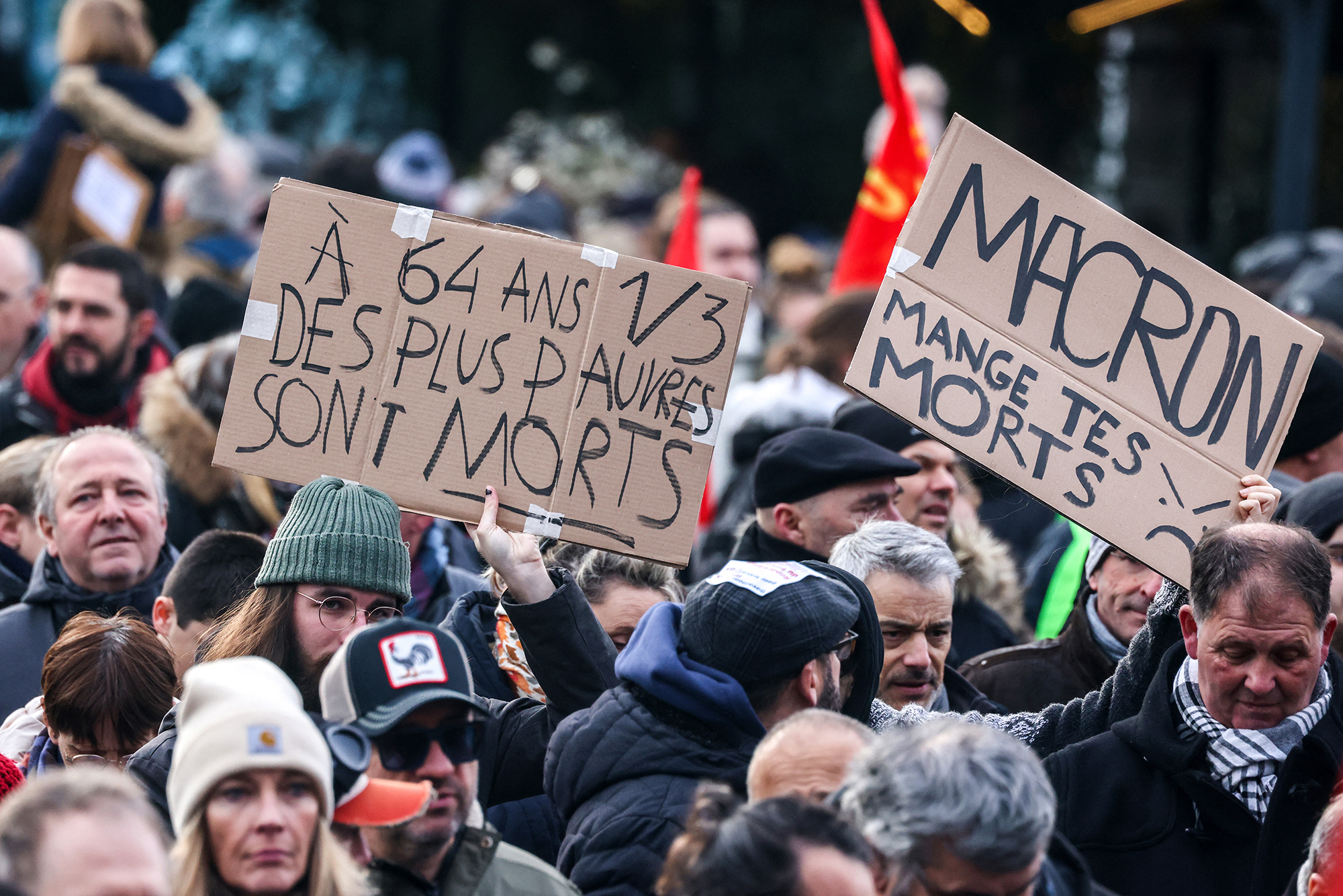 Protest in Toulouse gegen geplante Rentenreform (Bild: Charly Triballeau/AFP)