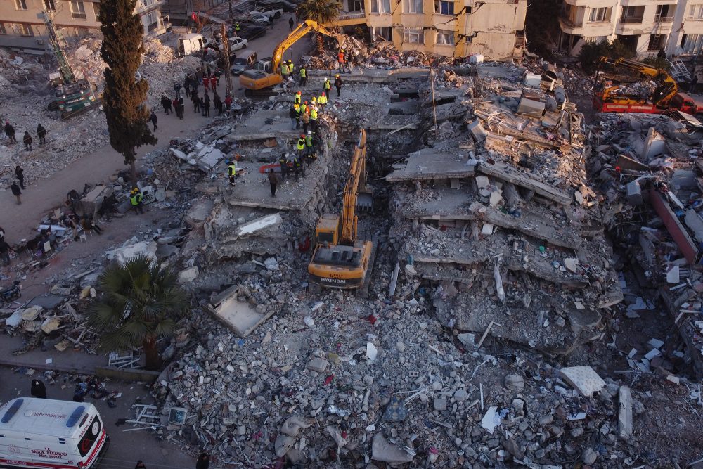 Rettungsarbeiten in Antakya (Bild: Hassan Ayadi/AFP)