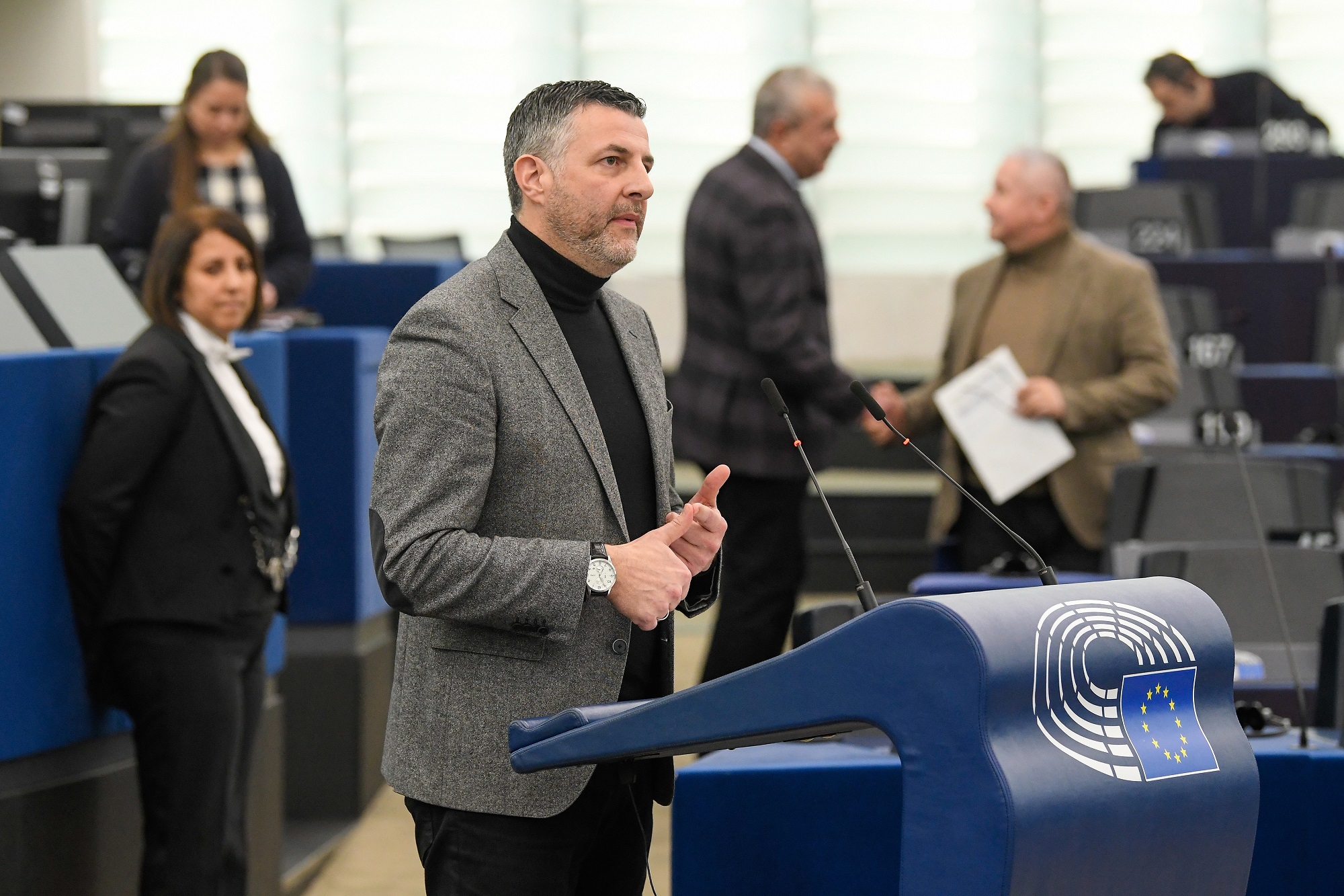 Pascal Arimont bei der Plenardebatte zu REPowerEU (Bild: Europäisches Parlament)
