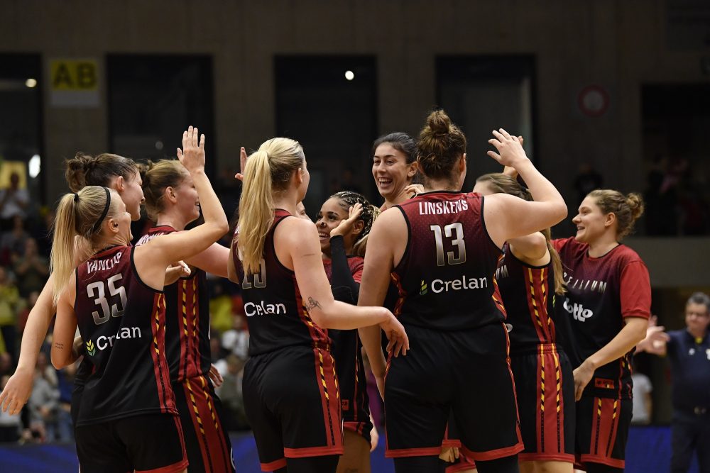 Die Belgian Cats feiern in der EM-Qualifikation (Archibild: John Thys/Belga)