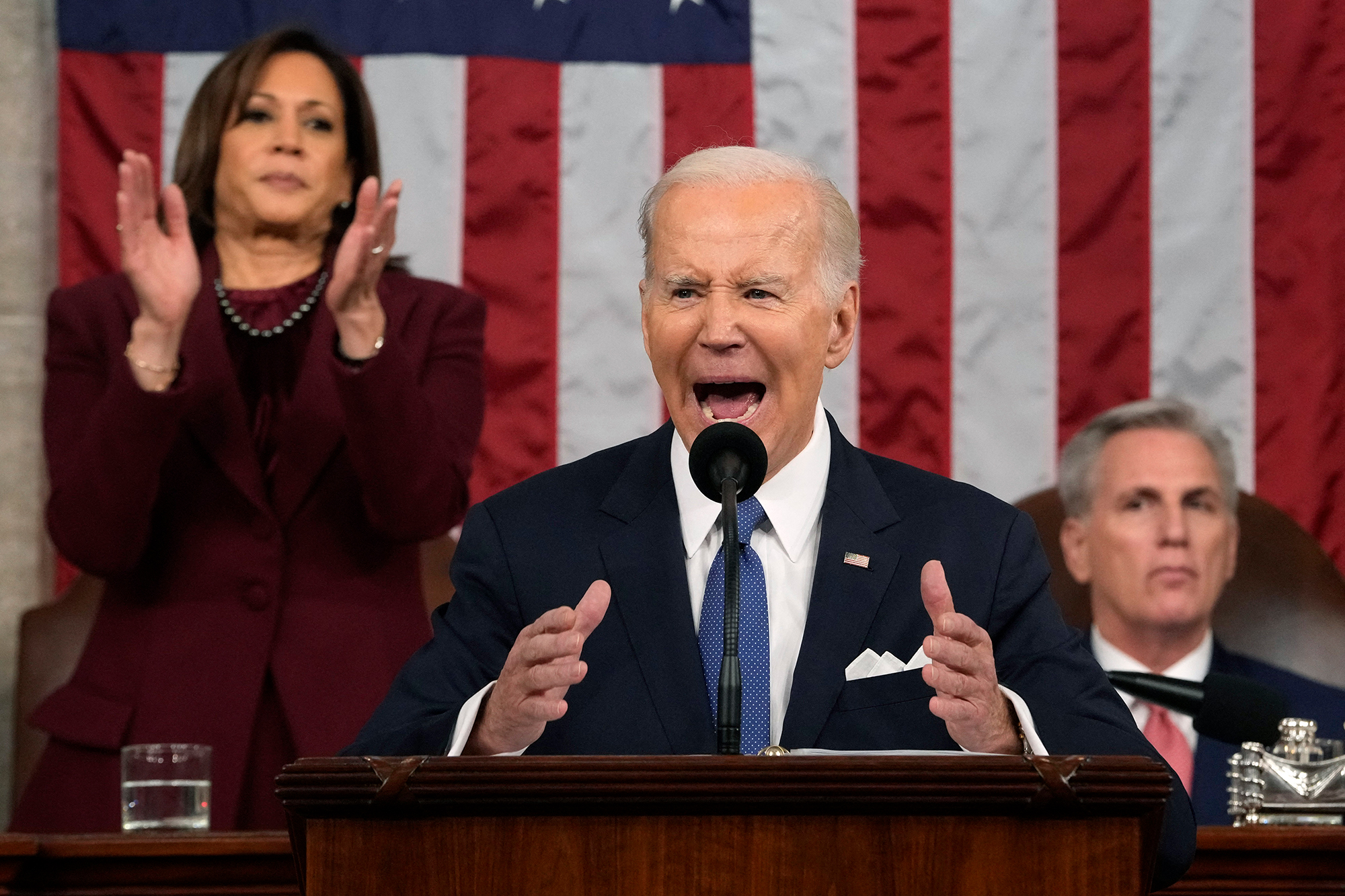 US-Präsident Joe Biden während seiner Rede zur Lage der Nation (Bild: Jacquelyn Martin/Pool/AFP)