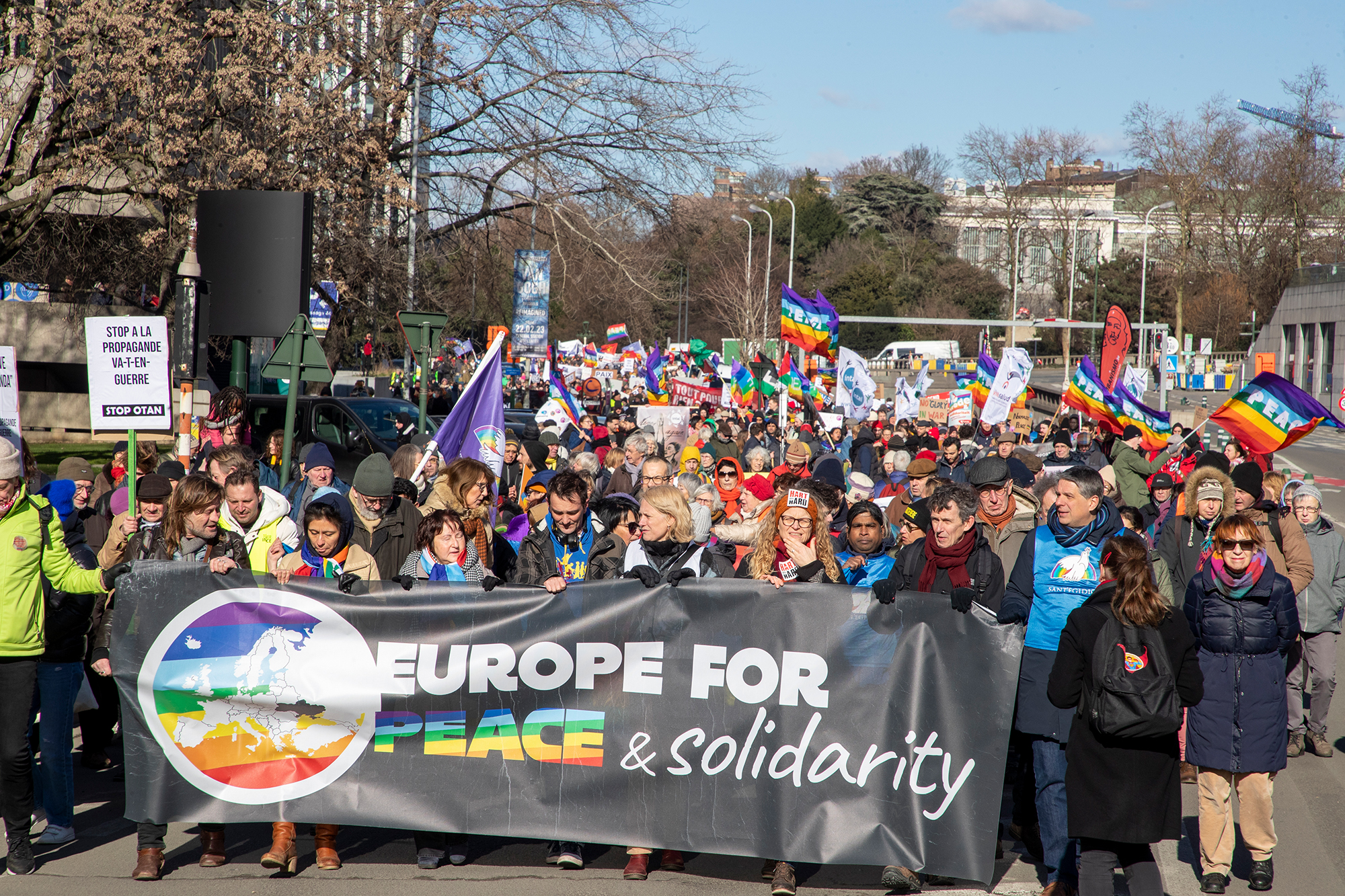 Demonstration in Brüssel für Frieden in der Ukraine (Bild: Nicolas Maeterlinck/Belga)