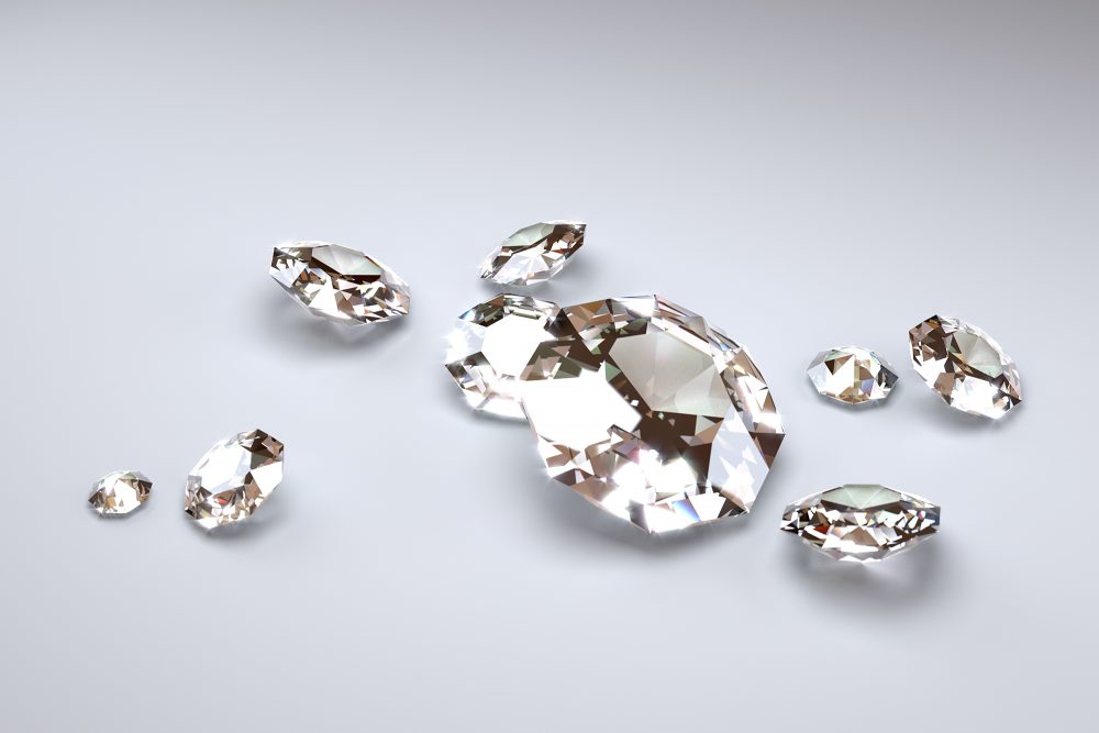 Große Diamanten auf grauem Hintergrund (Illustrationsbild: © Bildagentur PantherMedia/shkyo30)