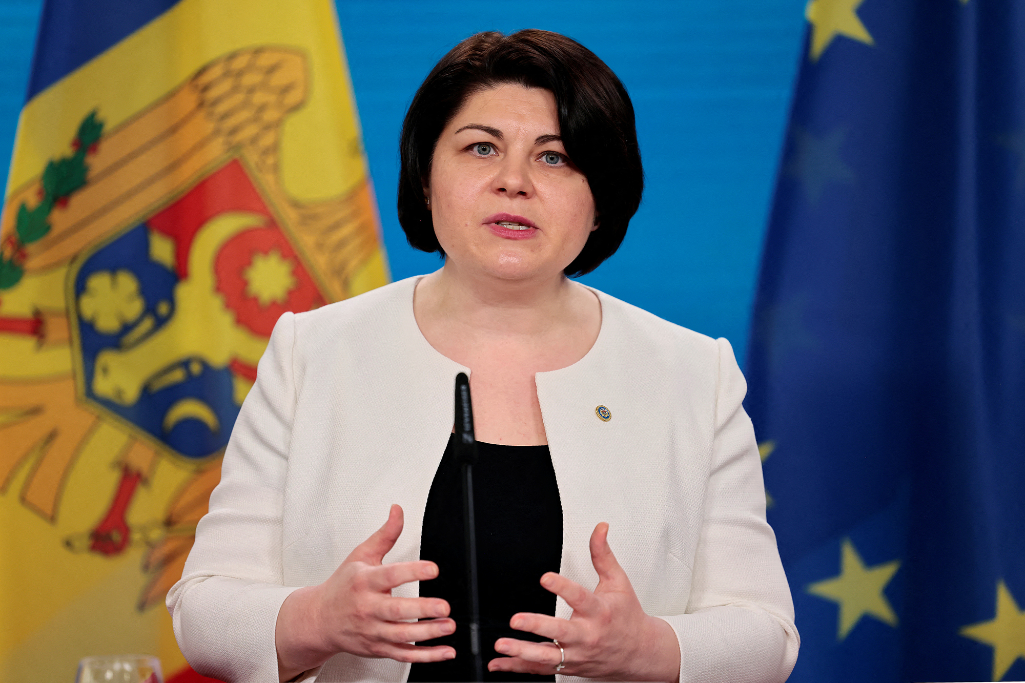Moldaus Premier Natalia Gavrilita (Archivbild: Hannibal Hanschke/AFP)