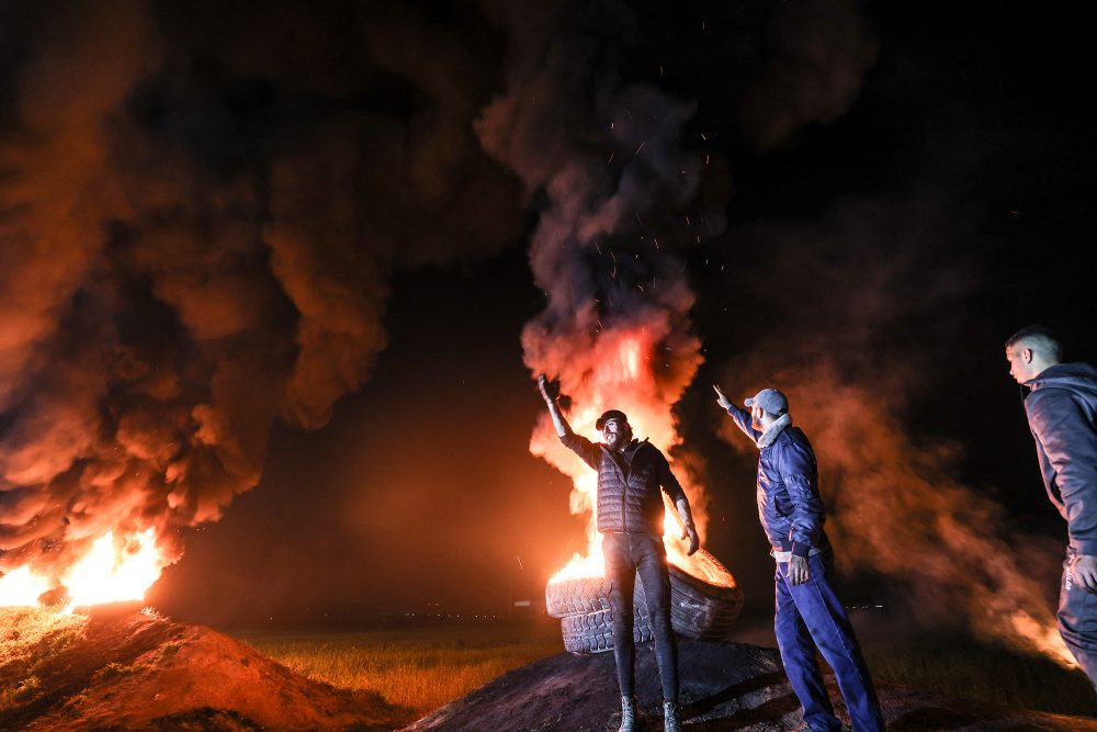 Auch in Gaza-City haben am Sonntag Palästinenser protestiert (Bild: Mahmud Hams/AFP)