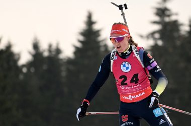 Denise Herrmann-Wick holte für Deutschland Gold im Sprint der Frauen (Bild: Christof Stache/AFP)