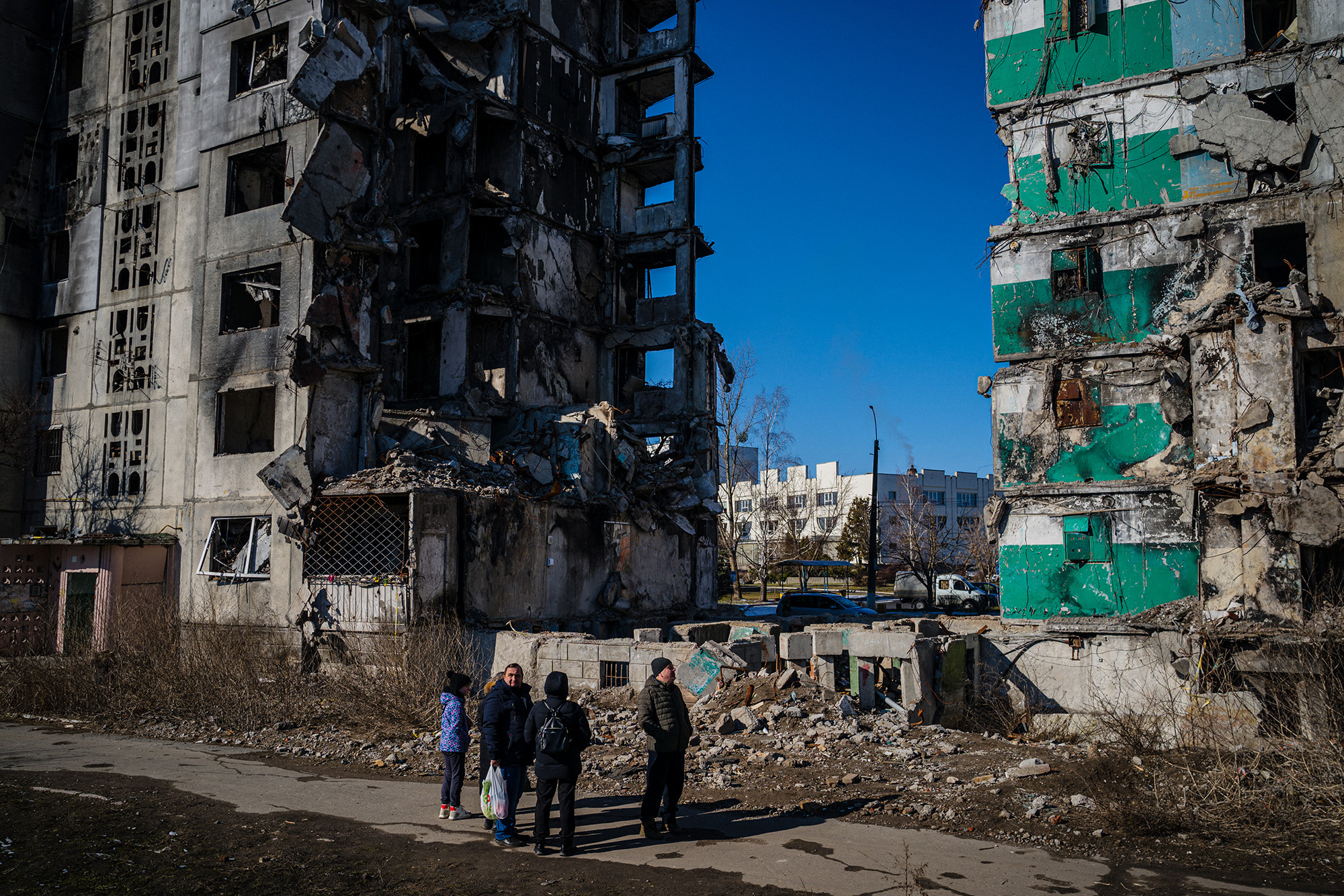 Zerstörte Gebäude in der Ukraine