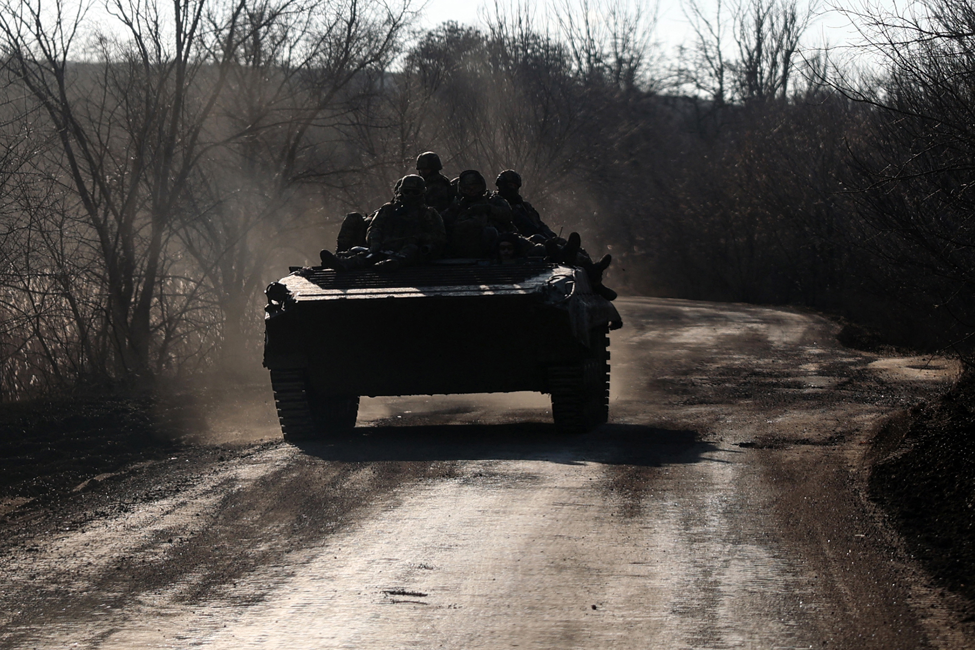 Ukrainisches Militär in der Nähe von Bachmut (5.3., Bild: Anatolii Stepanov/AFP)