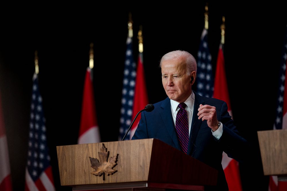 Joe Biden bei seiner Rede vor dem kanadischen Parlament in Ottawa (v)