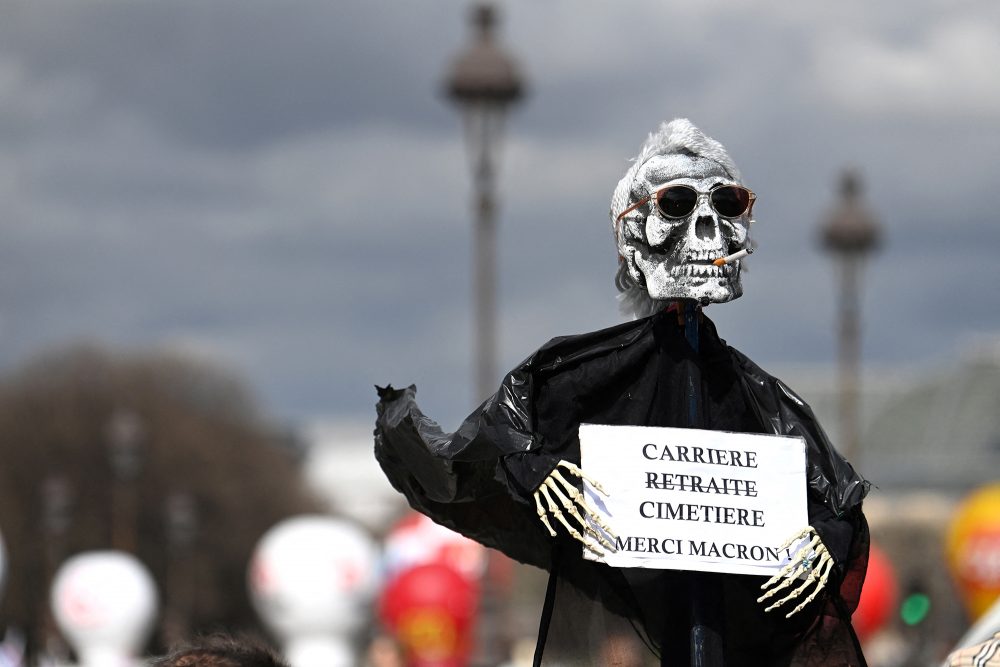 Protest in Paris gegen die Rentenreform (Bild: Alain Jocard/AFP)