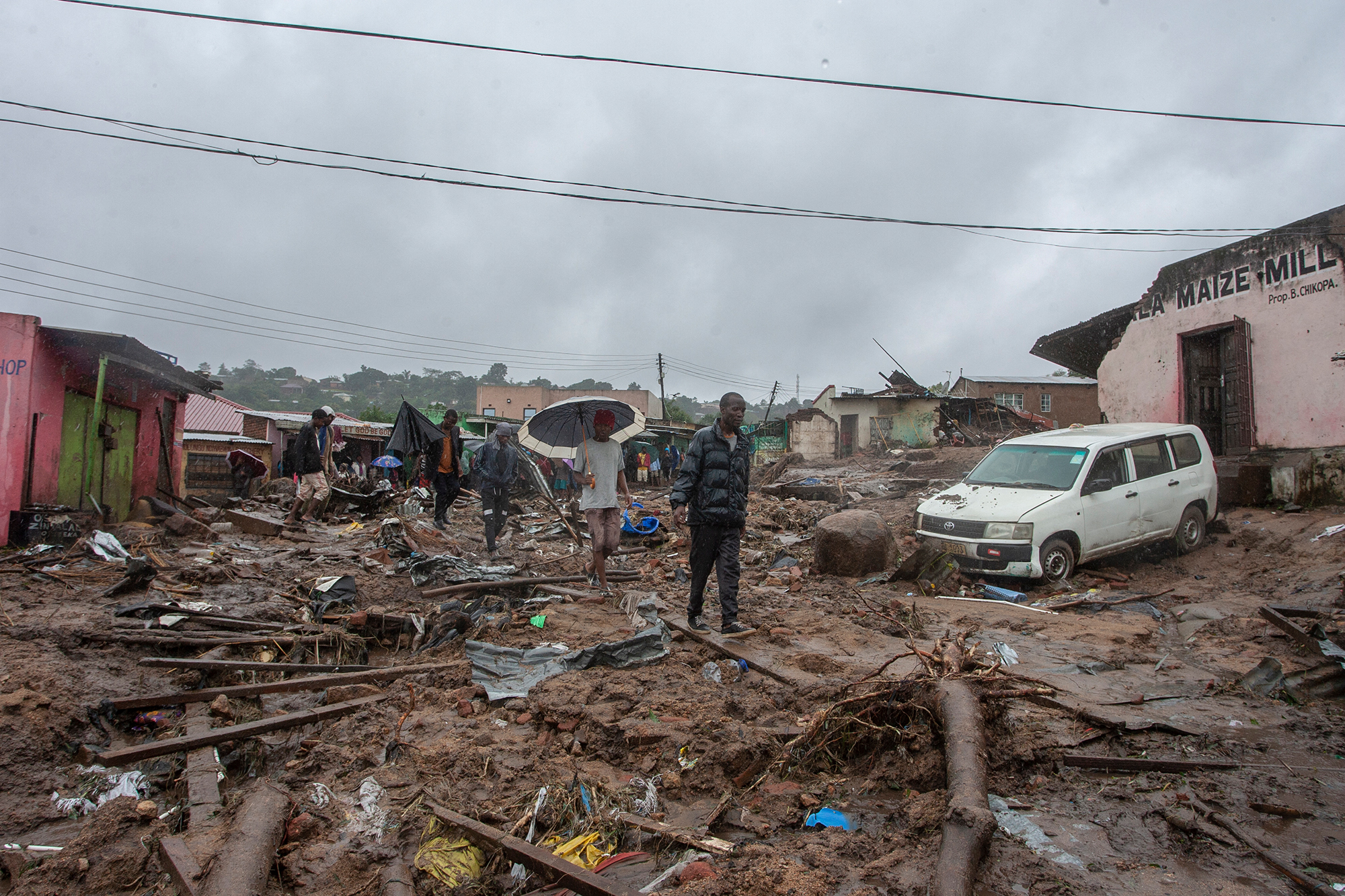 Auch der Ort Chimwankhunda im malawischen Blantyre ist vom Sturm stark getroffen worden (Bild: Amos Gumulira/AFP)