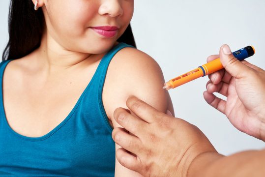 Spritzen von Insulin