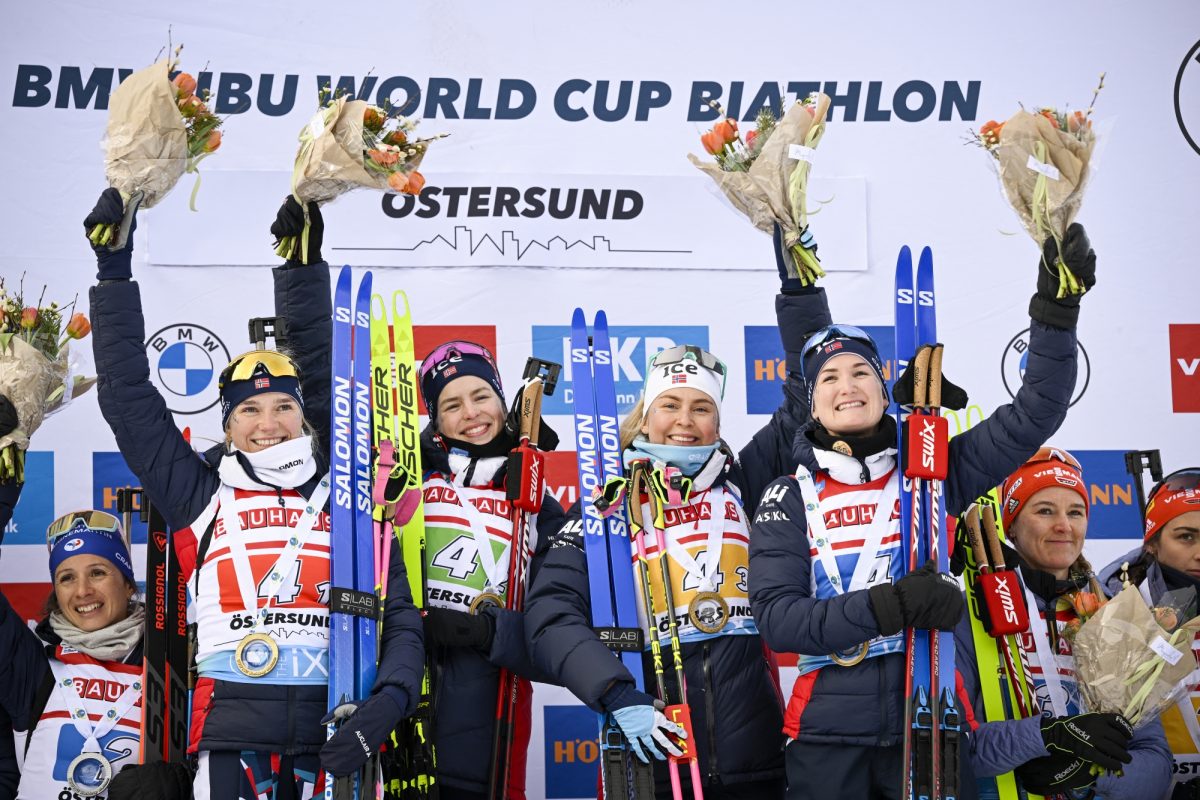 Biathlon: Staffelsieg von Norwegen auch bei den Frauen (Bild: Anders Wiklund/TT News Agency/AFP) 