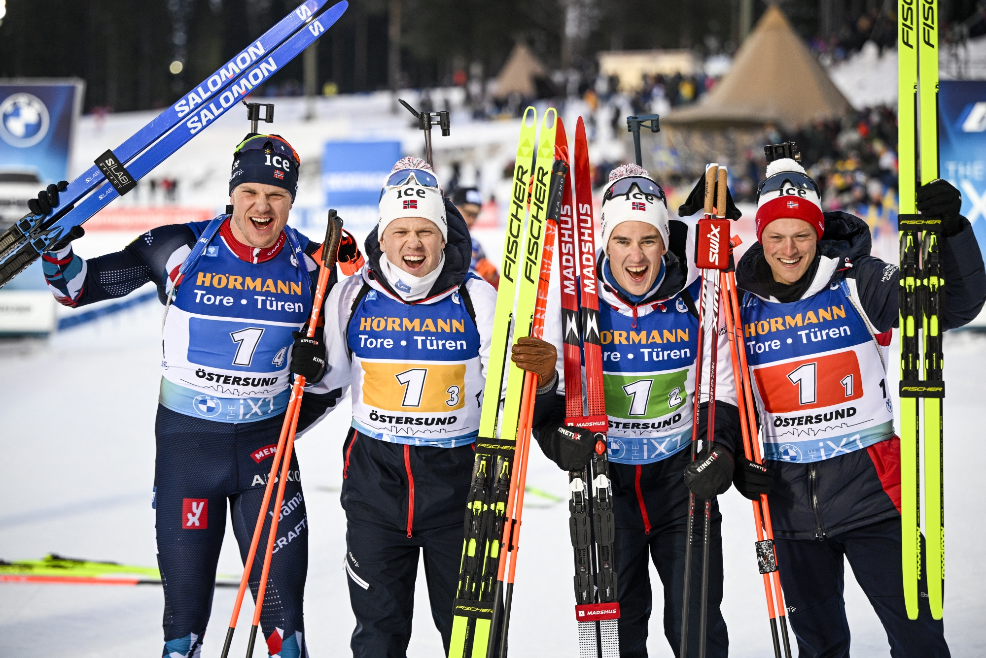 Norwegen gewinnt die Staffel der Männer (Bild: Anders Wiklund/TT News Agency/AFP)