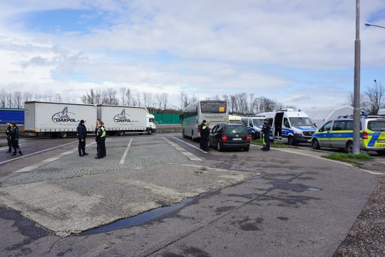 Grenzübergreifende Polizei-Großkontrolle "Euregioprotect-CrossOver" am Grenzübergang Lichtenbusch (Bild: Dogan Malicki/BRF)