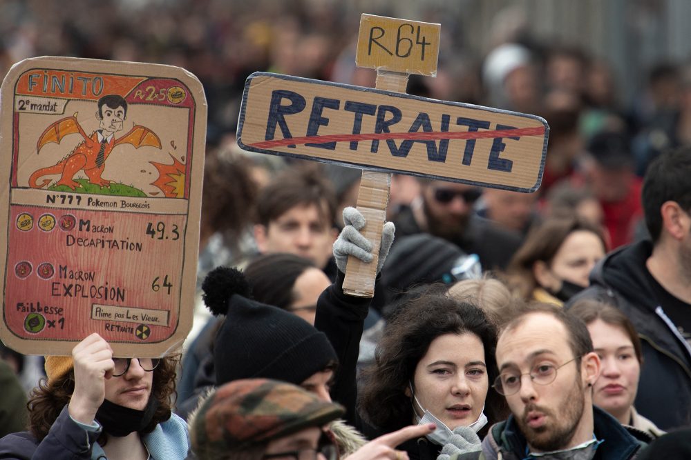 Demonstration gegen die Rentenreform in Rennes (Bild: Fred Tanneau/AFP)