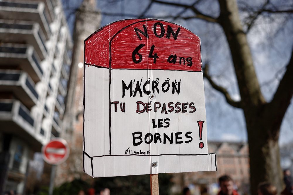 Protest gegen die Rentenreform am Samstag in Lille (Bild: Sameer Al-Doumy/AFP)