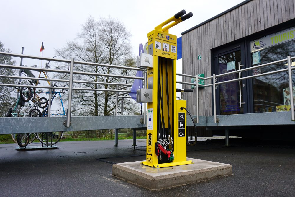 Die neue Fahrrad-Servicestation in Montenau (Bild: Dogan Malicki/BRF)