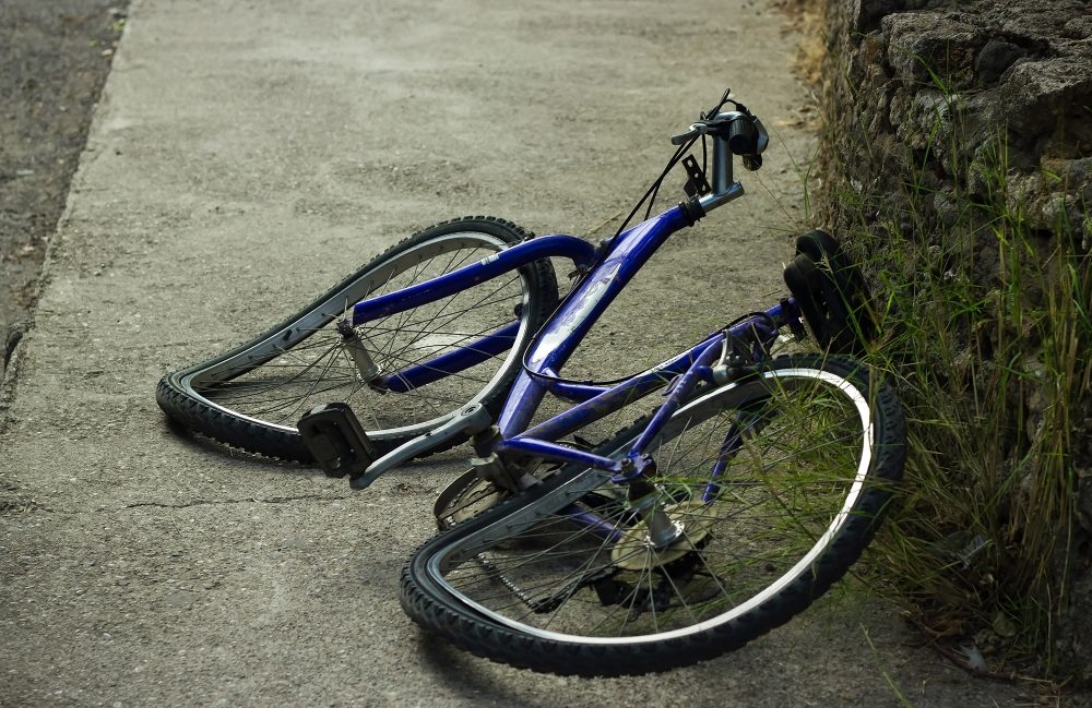 Deformiertes Fahrrad nach Unfall