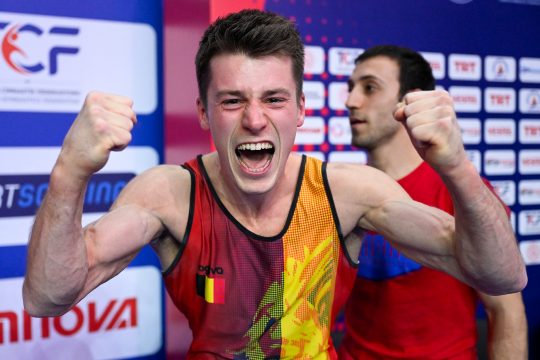 Der stolze Turner Maxime Gentges aus Malmedy (Bild: Laurie Dieffembacq/Belga)