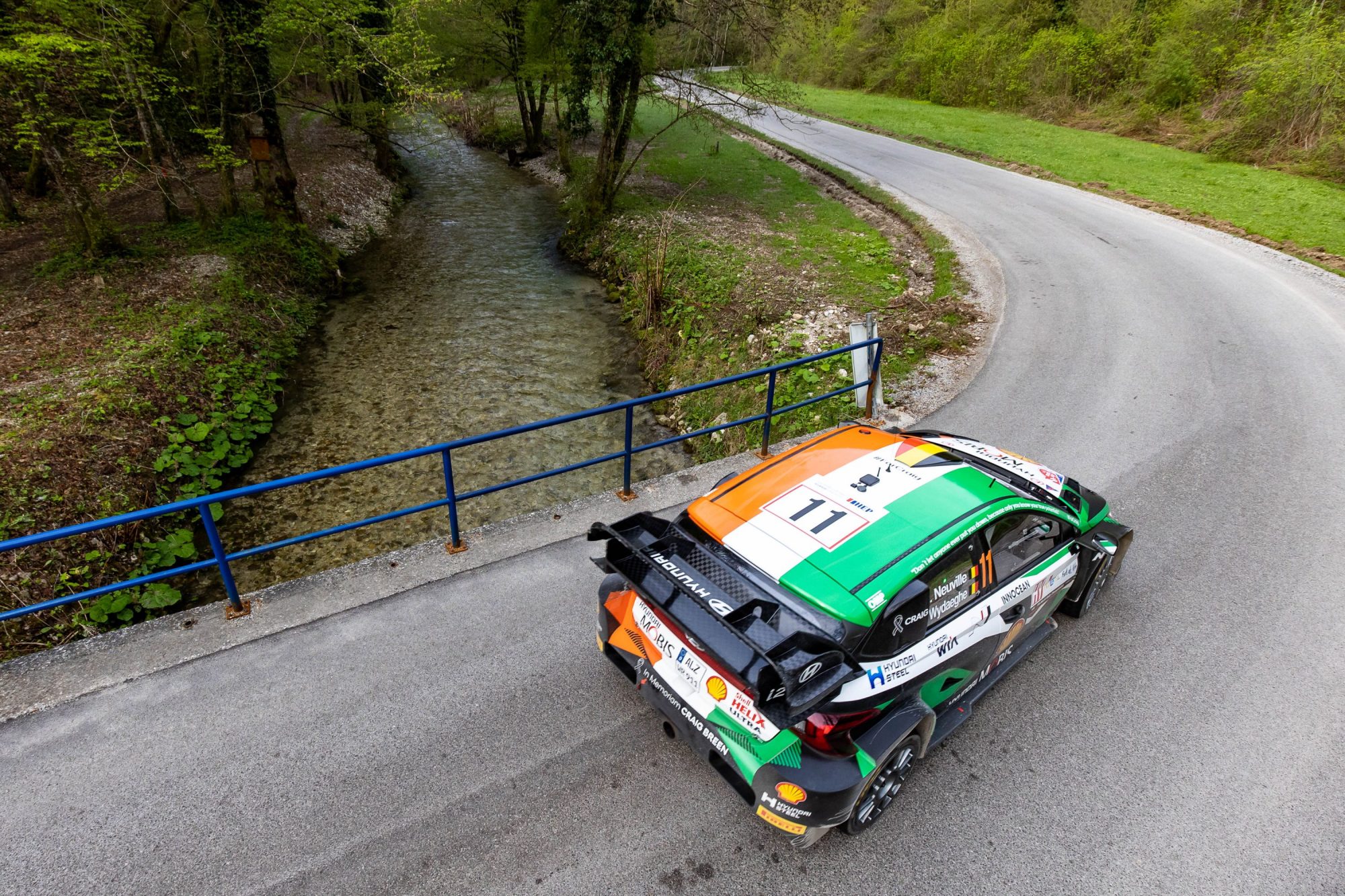 Thierry Neuville/Martijn Wydaeghe bei der Rallye Kroatien am Freitagmorgen (Bild: Fabien Dufour/Hyundai Motorsport)
