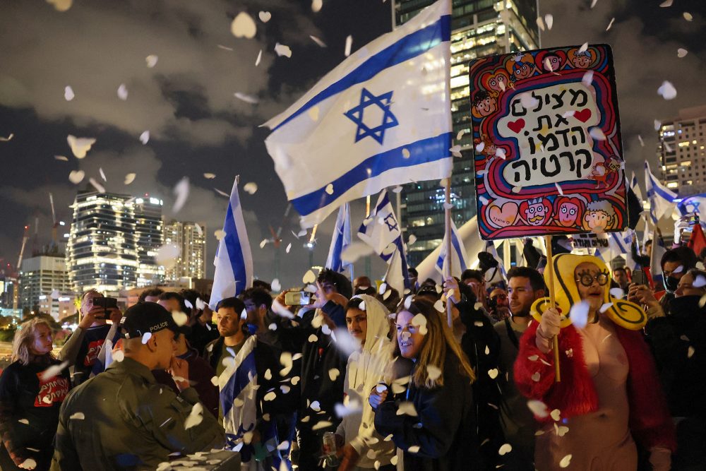 Proteste in Tel Aviv am 29. April (Bild: Jack Guez/AFP)