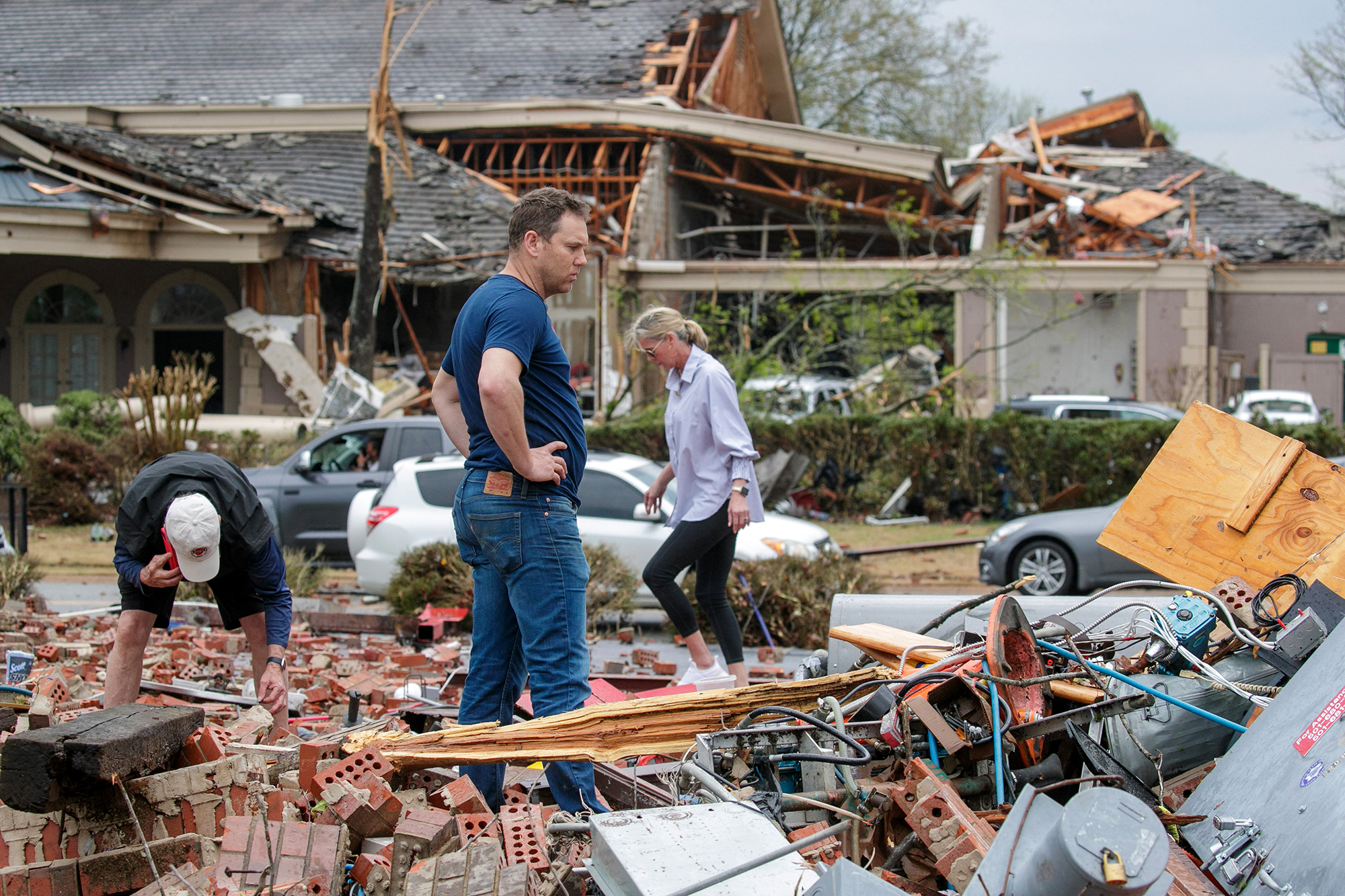 In der Stadt Little Rock im US-Bundesstaat Arkansas hat ein Tornado Hunderte von Häusern und Gebäuden beschädigt (Bild: Benjamin Krain/Getty Images North America/AFP)
