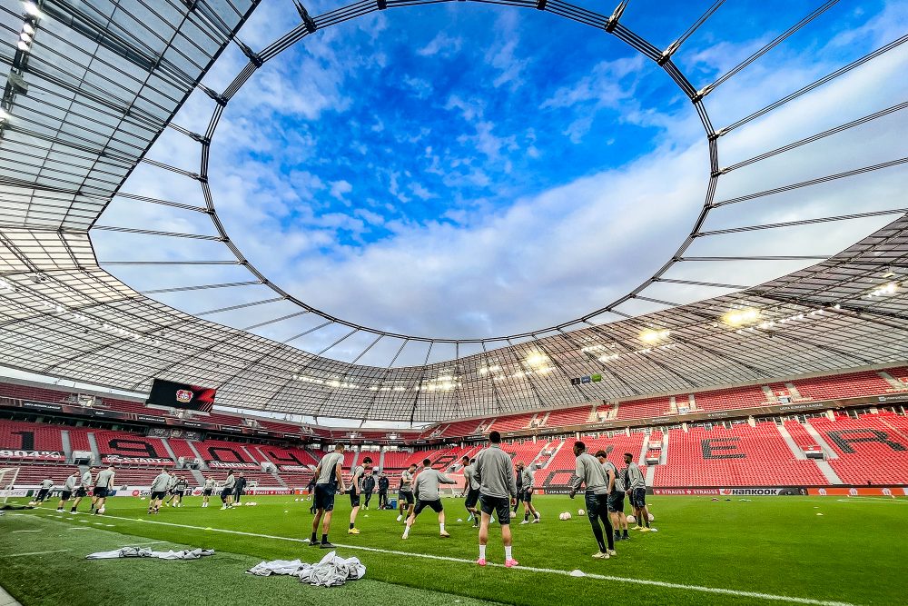 Training von Union Saint-Gilloise am Mittwoch in Leverkusen (Bild: Bruno Fahy/Belga)