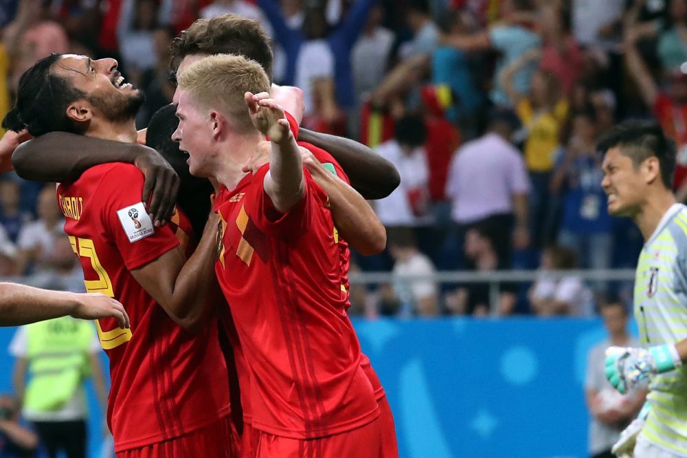 Nacer Chadli nach dem 3:2 gegen Japan bei der WM 2018 (Bild: Bruno Fahy/Belga)