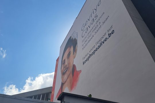 Wandporträt von Gevriye Cavas (Bild: Timon Ramboer/Belga)