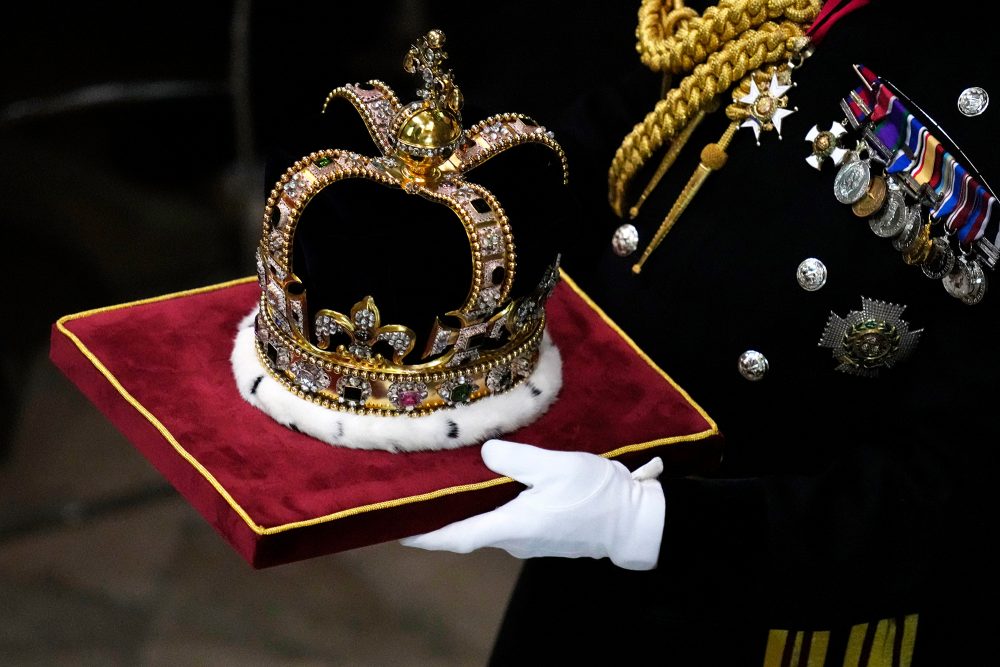 Krönung von Charles III.: die Edwardskrone (Bild: Kirsty Wigglesworth/Pool/AFP)