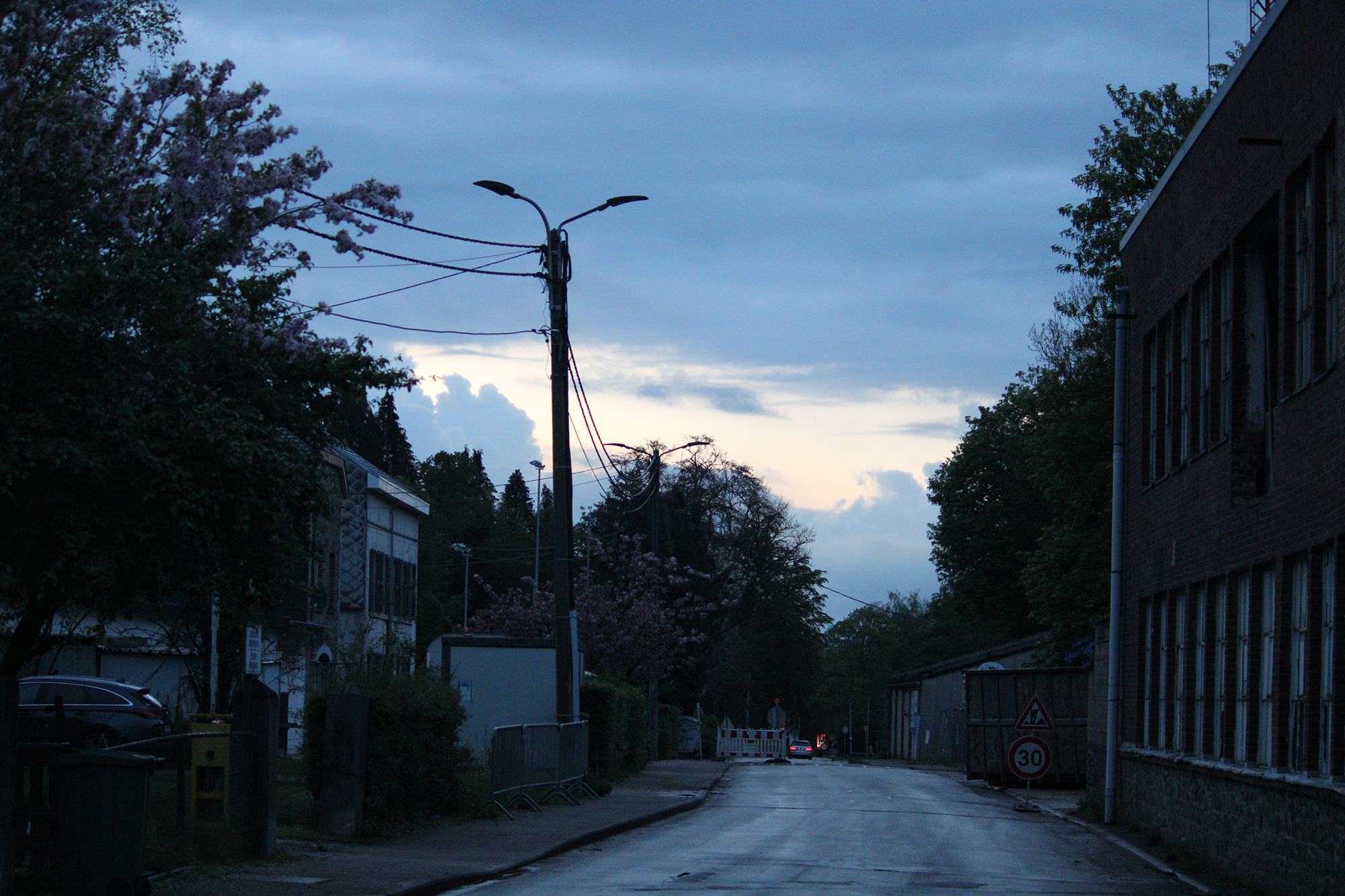 Straßenlampen in der Eupener Unterstadt