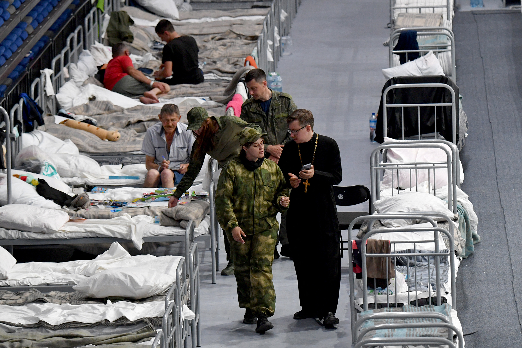 Notunterkunft in der Region Belgorod am Freitag (Bild: Olga Maltseva/AFP)