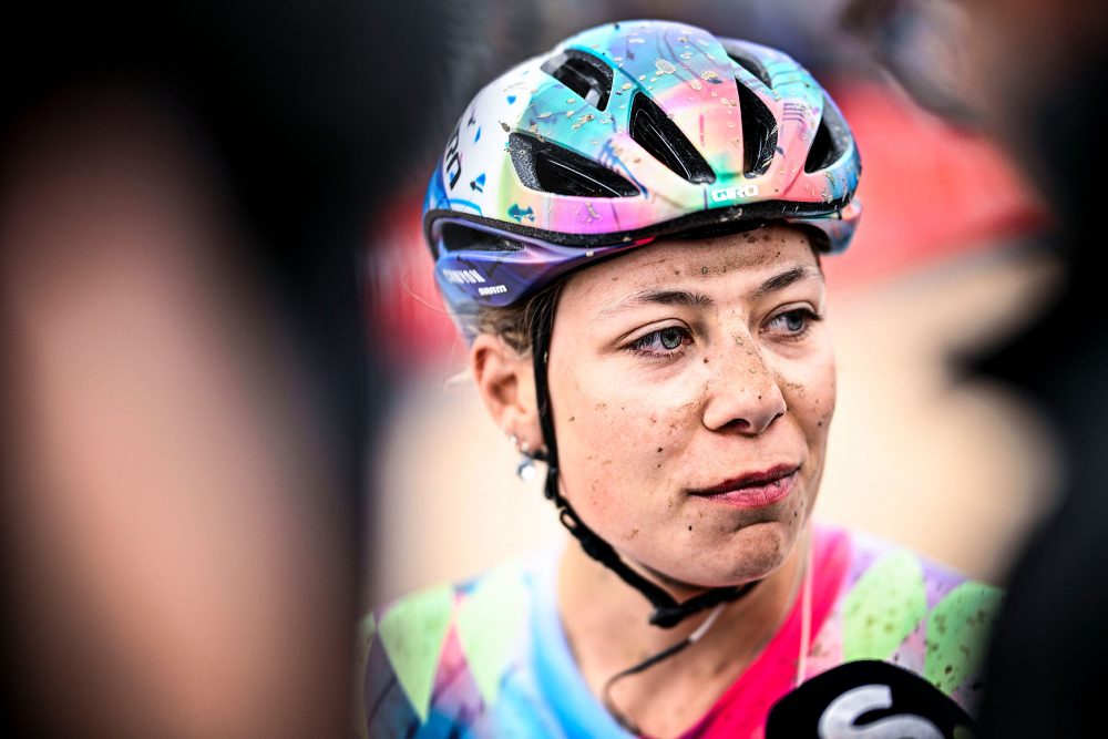 Shari Bossuyt bei Paris-Roubaix am 8. April (Bild: Jasper Jacobs/Belga)