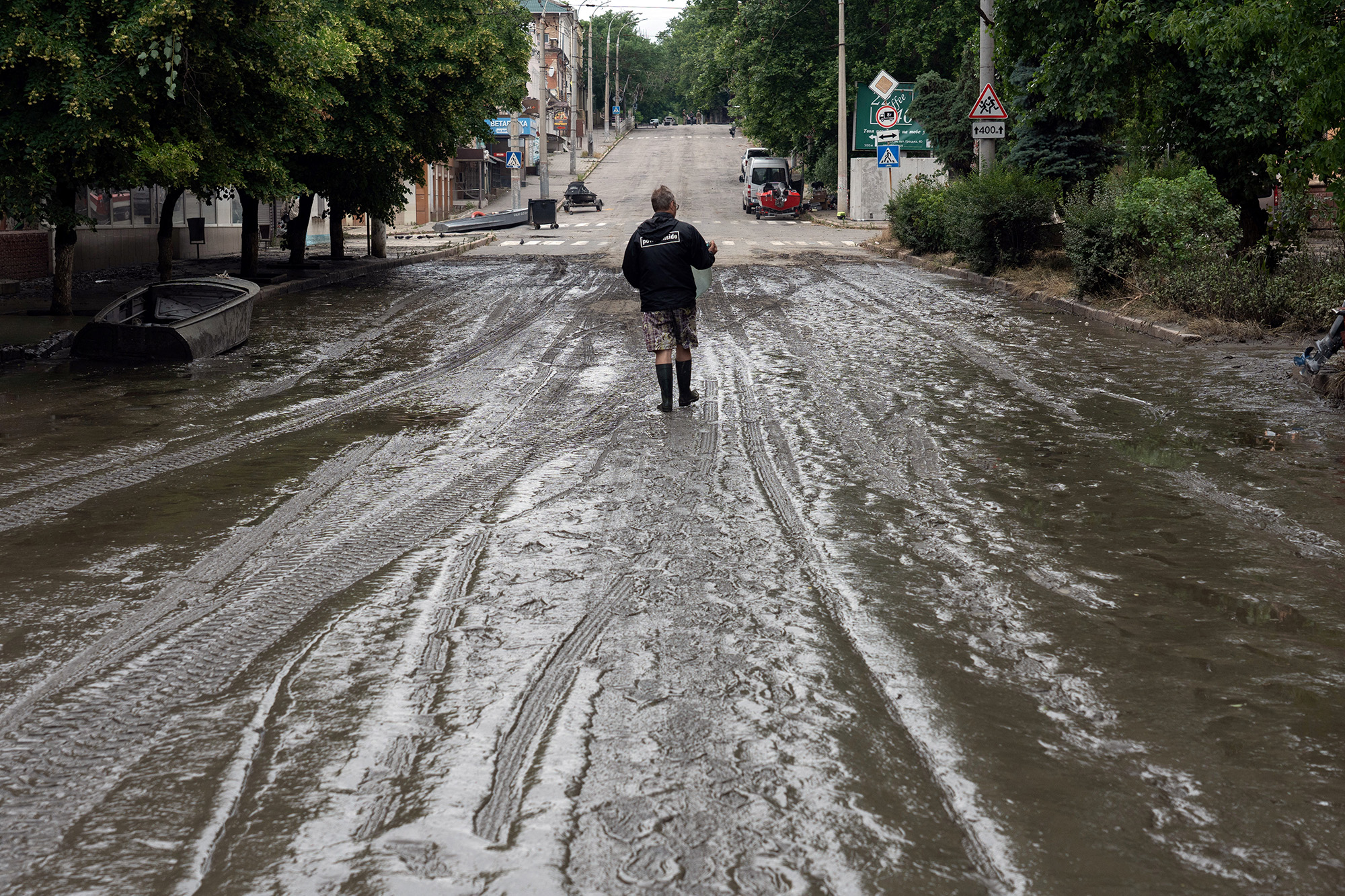 Überschwemmungen in Cherson nach der Zerstörung des Kachowka-Staudamms (Bild vom 12. Juni: Aleksey Filippov/AFP)