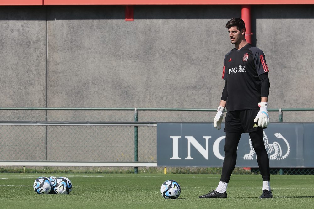 Thibault Courtois bei einer Trainingseinheit mit den Roten Teufeln (Bild: Bruno Fahy/Belga)