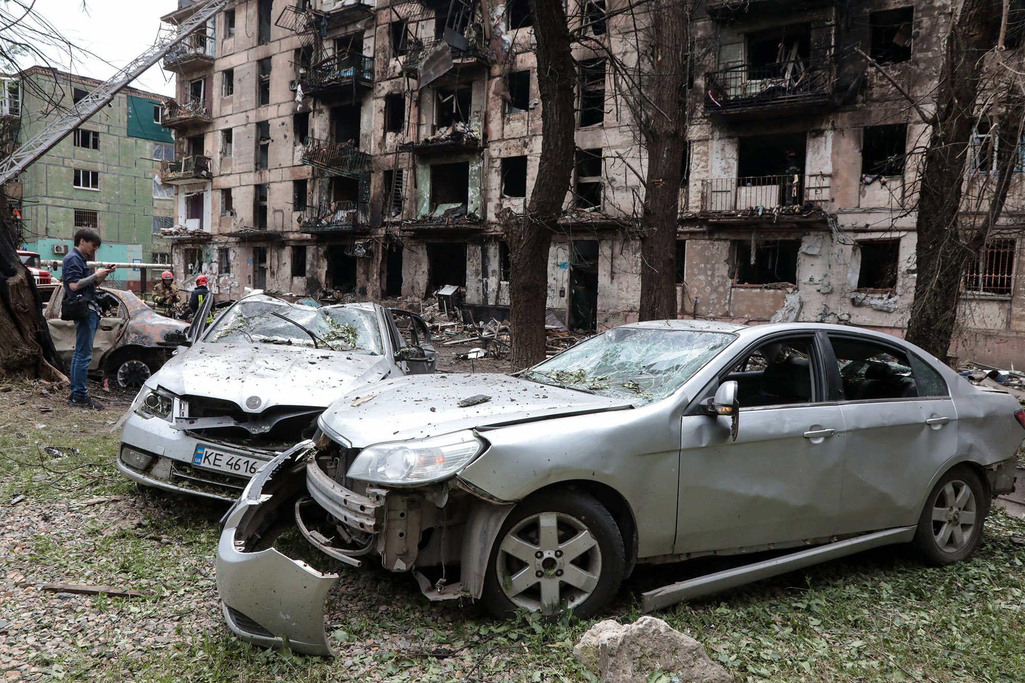 Krywyj Rih nach dem russischen Angriff am Dienstag (Bild: Stas Yurchenko/AFP)