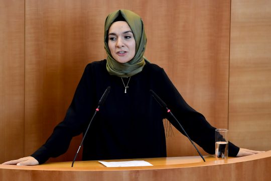 Mahinur Özdemir 2017 im Brüsseler Parlament (Bild: Dirk Waem/Belga)
