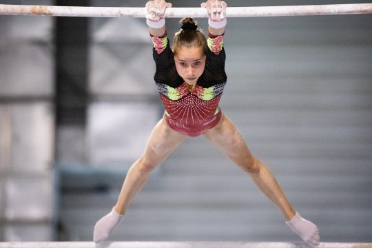 Turnerin Margaux Dandois am Stufenbarren (Archivbild: Benoit Doppagne/Belga)