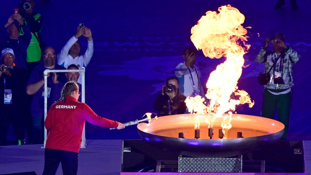 Anzünden der Flamme der Special Olympics am 17.6.2023 in Berlin (Archivbild: John MacDougall/AFP)