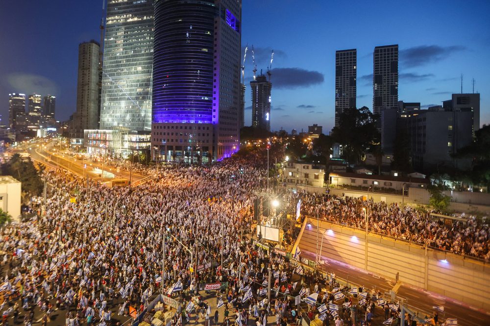 Demonstration in Tel Aviv am Samstag (Bild: Jack Guez/AFP)