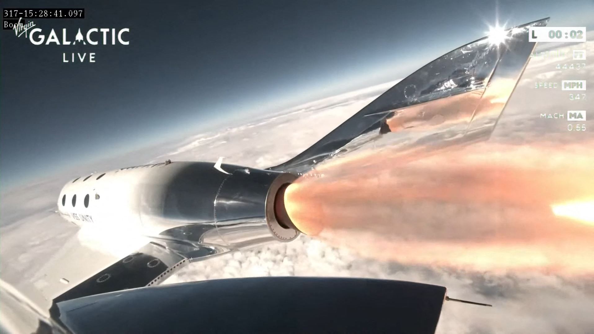 Erster kommerzieller Flug von Virgin Galactic (Bild: Handout/Virgin Galactic/AFP)