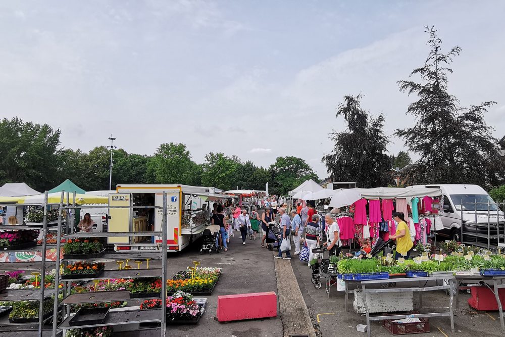 Der Wochenmarkt in Kelmis (Bild: Gemeinde Kelmis)