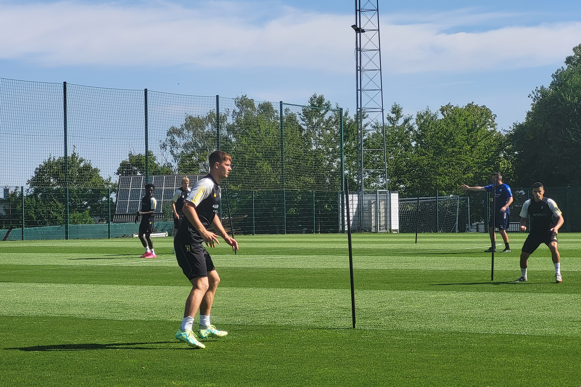 Bartosz Bialek im ersten Training mit der AS Eupen am Dienstag (Bild: Christophe Ramjoie/BRF)