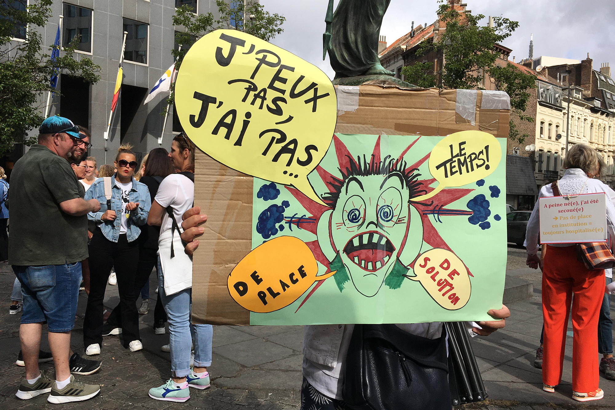 Protestaktion der Jugendhilfe (SAJ) und des Jugendschutzes (SPJ) in Brüssel (Bild: Morgane Berger/Belga)