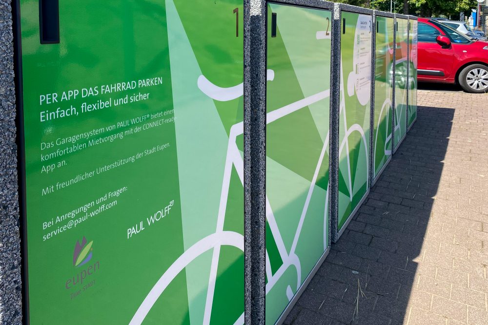 Fahrrad-Boxen am Eupener Bahnhof