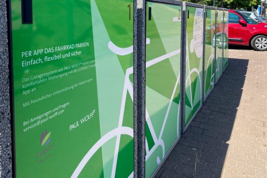 Fahrrad-Boxen am Eupener Bahnhof